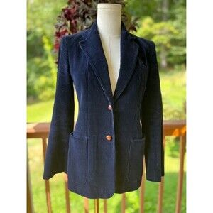 Vintage Hunter’s Run Navy Corduroy Blazer Size 5 Made in Romania